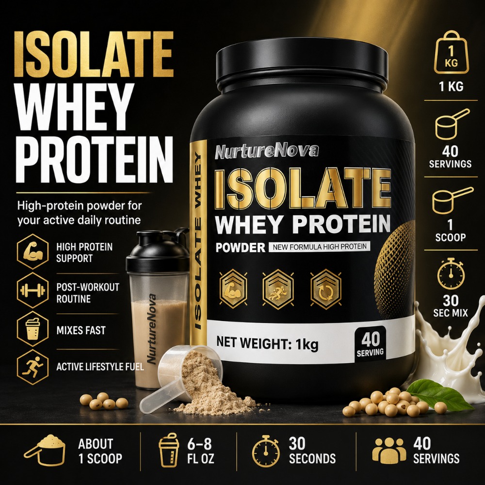 Fitness Nutrition Protein - NurtureNova Isolate Whey Protein Powder 1kg,