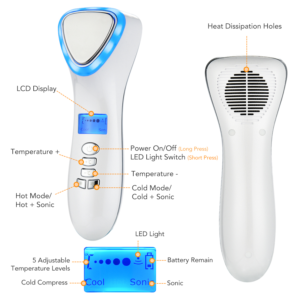 Hot and Cold Face Massager LED - Lifted Nutrition & Fitness Reviews ulasan dan harga