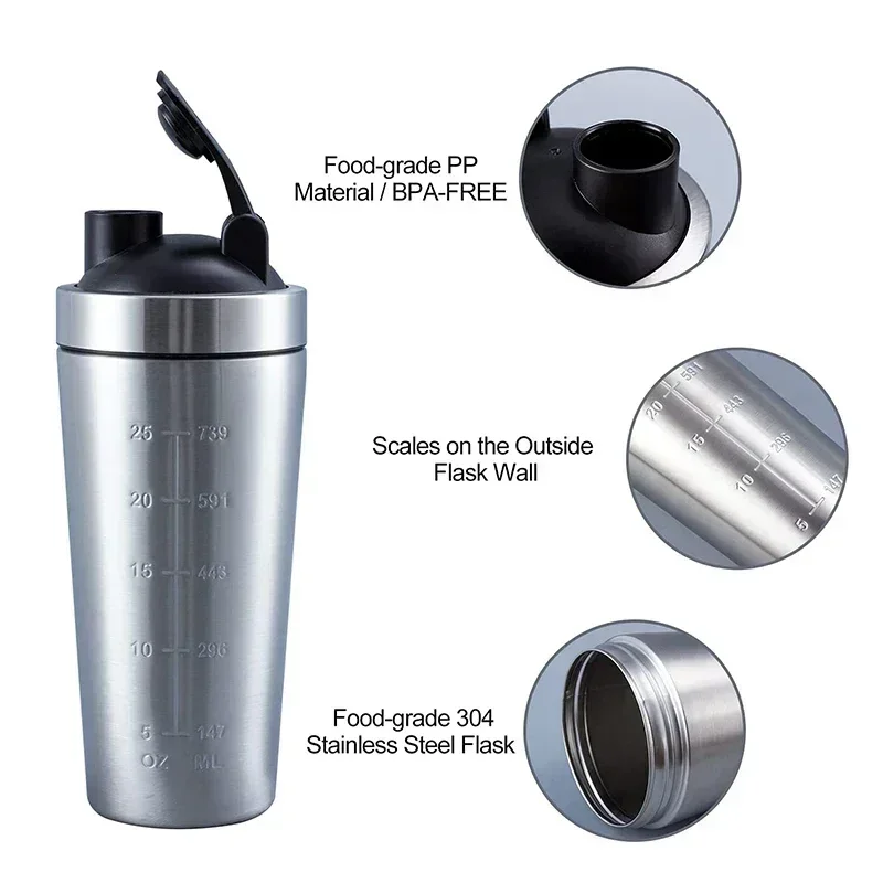 Stainless Steel Protein Shaker - Fitness Nutrition Protein ulasan dan harga